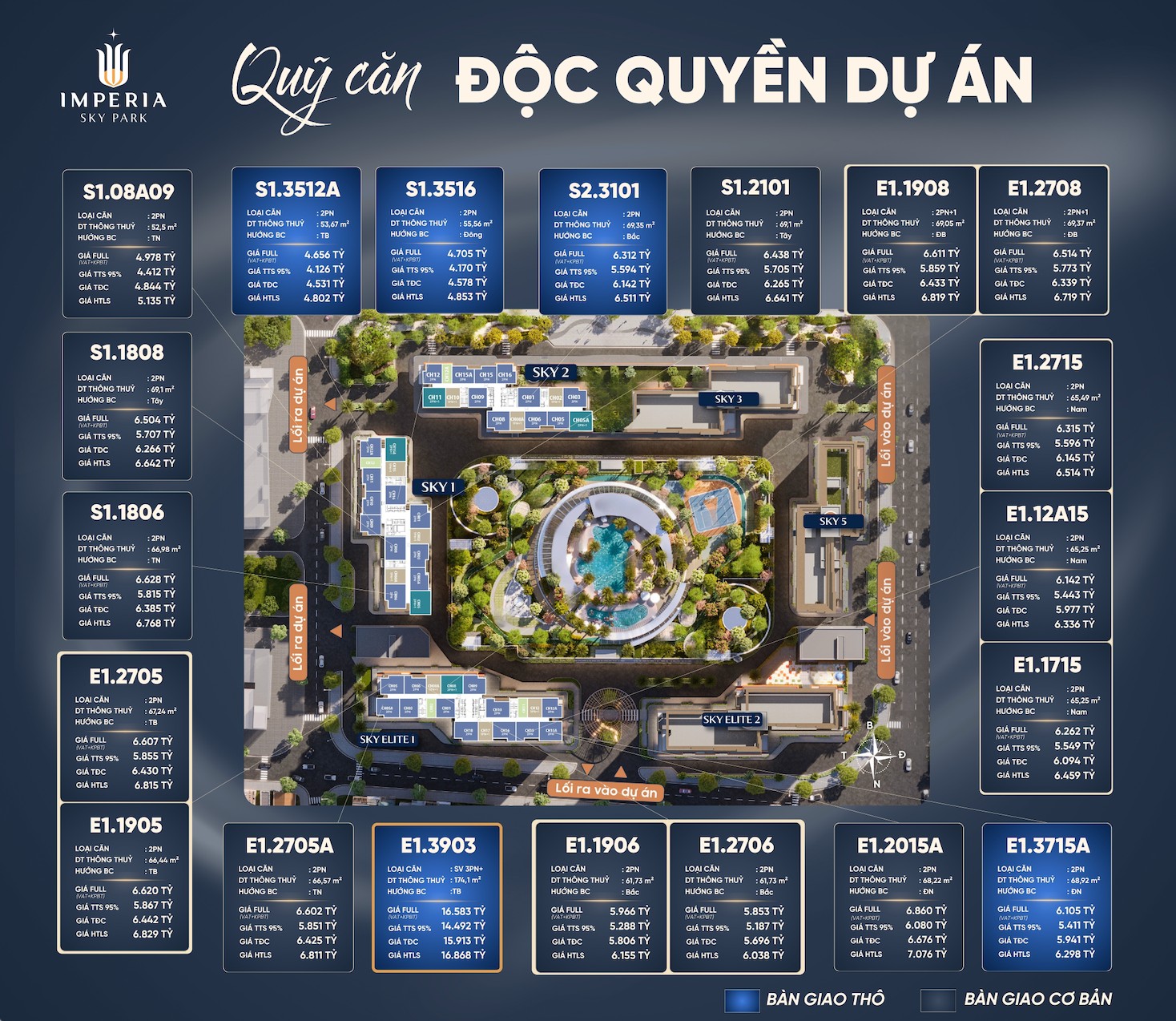 Ảnh vẽ vị trí vài căn dự án Imperia Sky Park Nam An Khánh