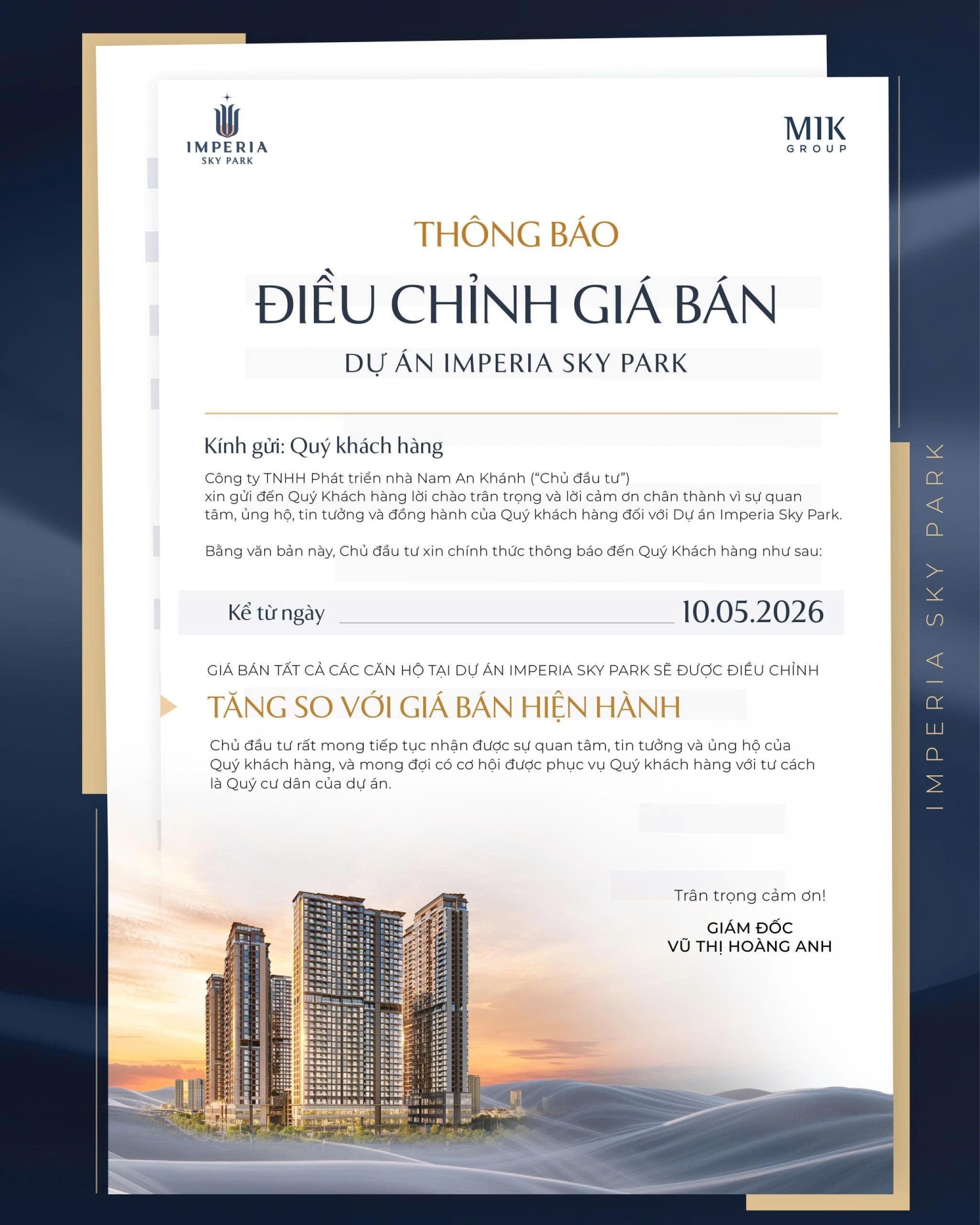 TĂNG GIÁ IMPERIA SKY PARK